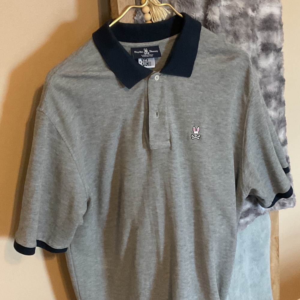 Psycho Bunny Polo Shirt with Navy Accents size 8
